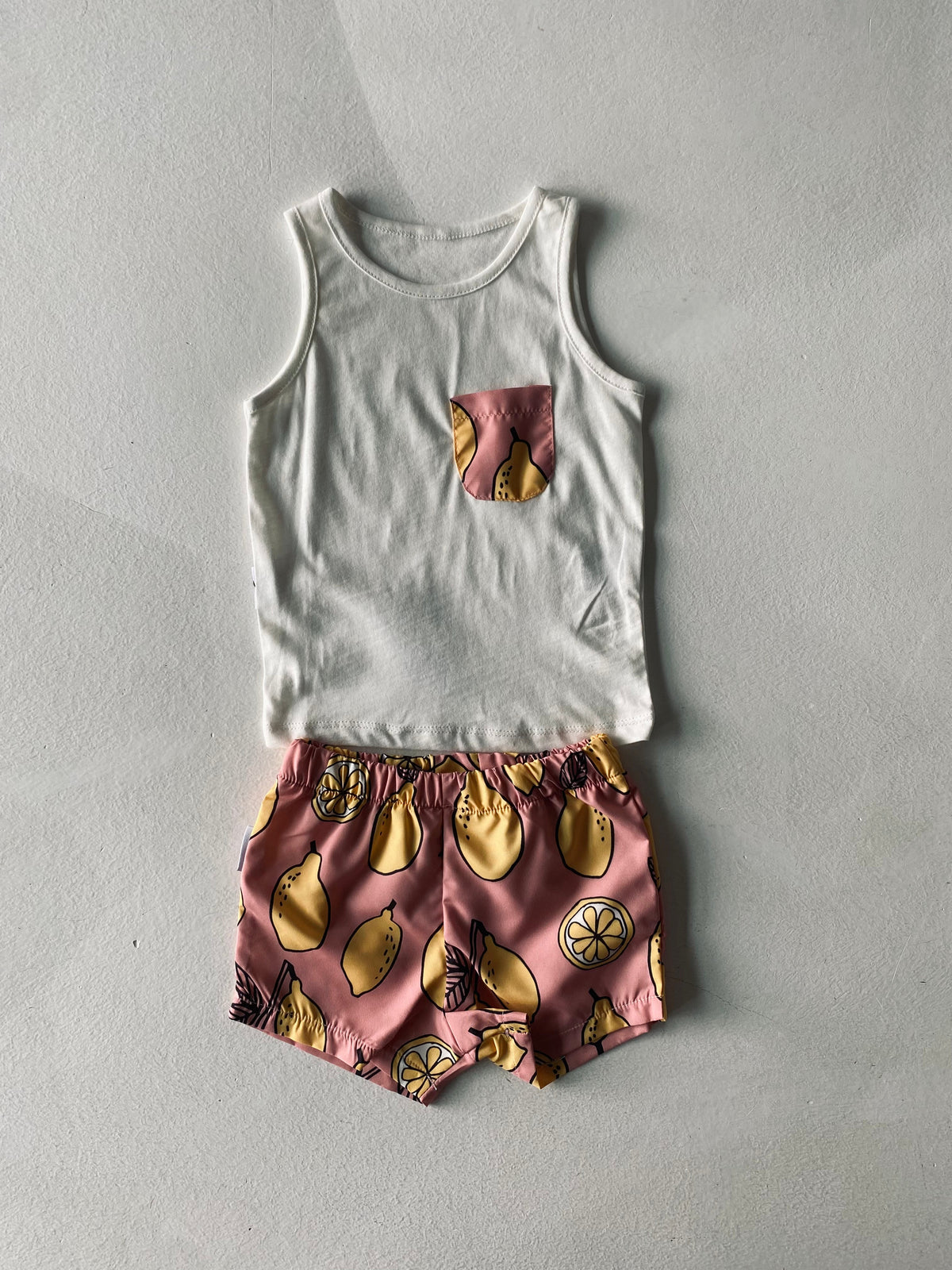 UV Korumalı Bebek Atlet ve Deniz Şortu Seti | RG Brand | 6 Ay–4 Yaş | RG336 - PEMBE LİMON