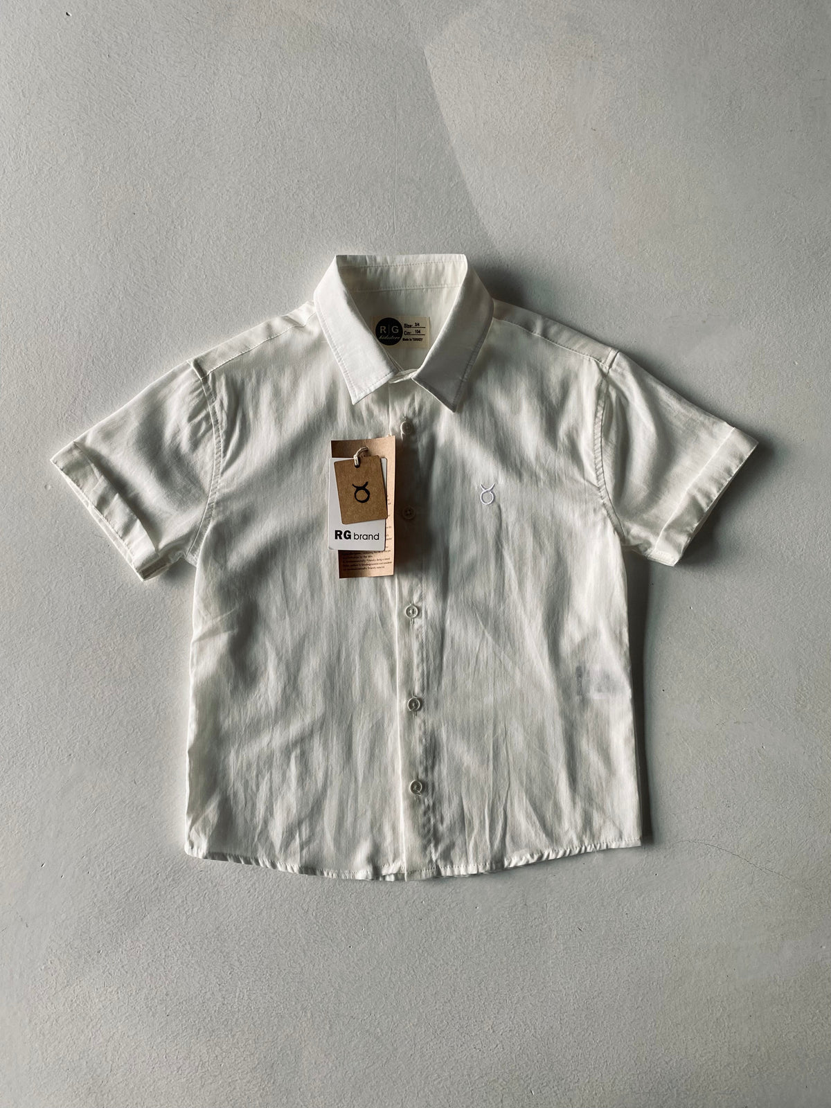 Genç Keten Kısa Kollu Gömlek | 9–15 Yaş | RG Brand | RG3387 - TAŞ