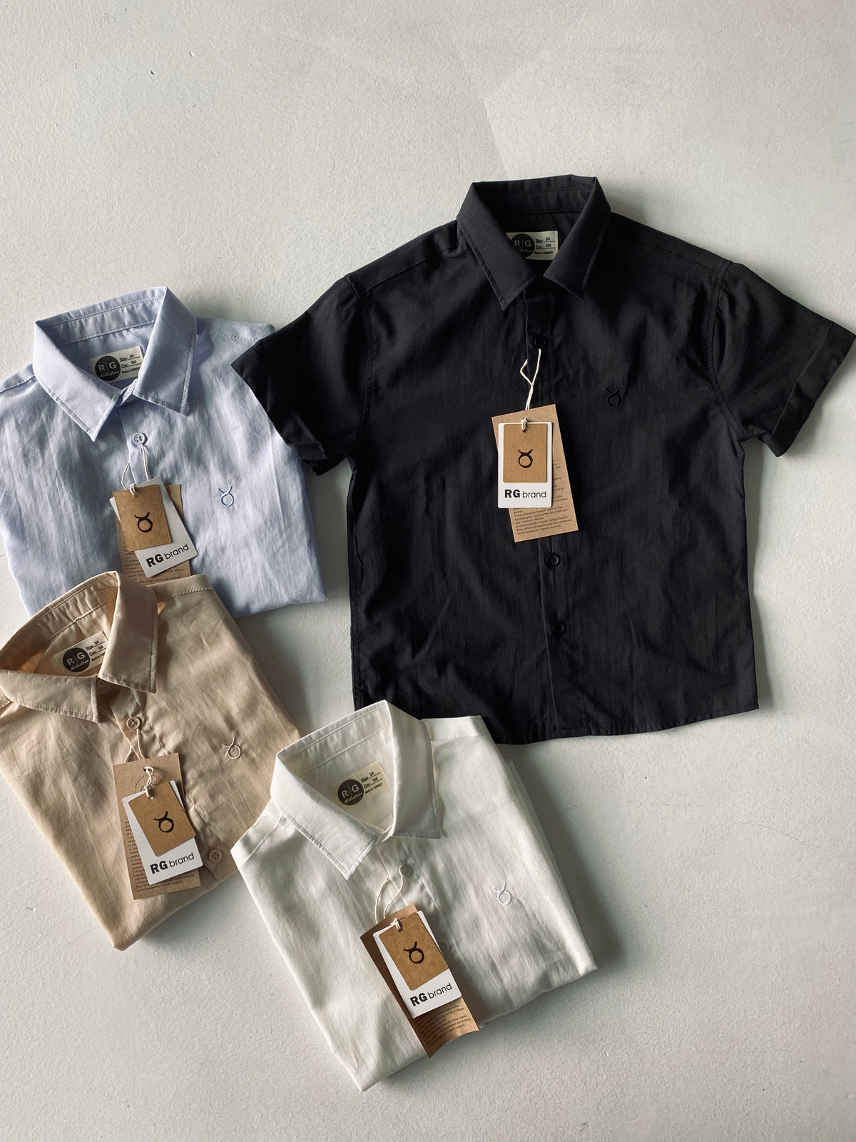 Genç Keten Kısa Kollu Gömlek | 9–15 Yaş | RG Brand | RG3387 - MAVİ