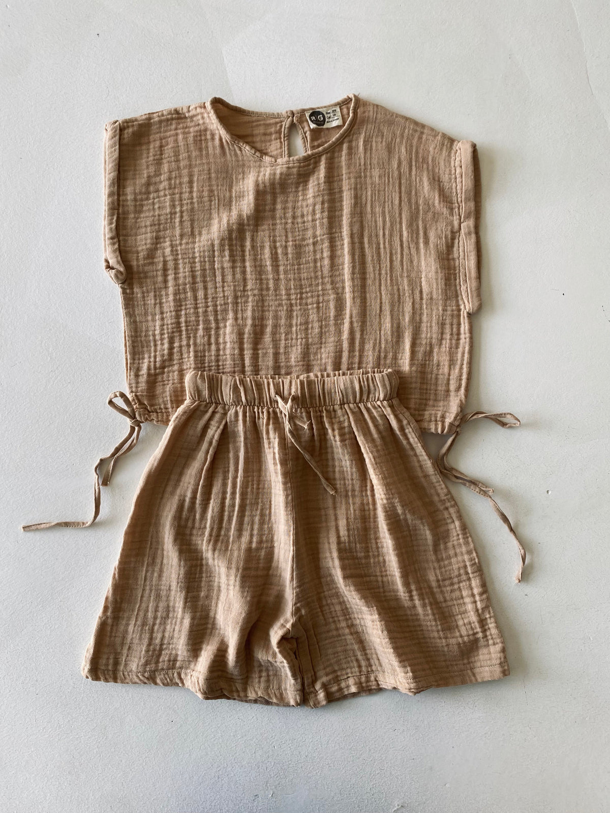 Genç Kız Müslin Şort Takımı | 9–15 Yaş | RG Brand | RG3389 - PEMBE