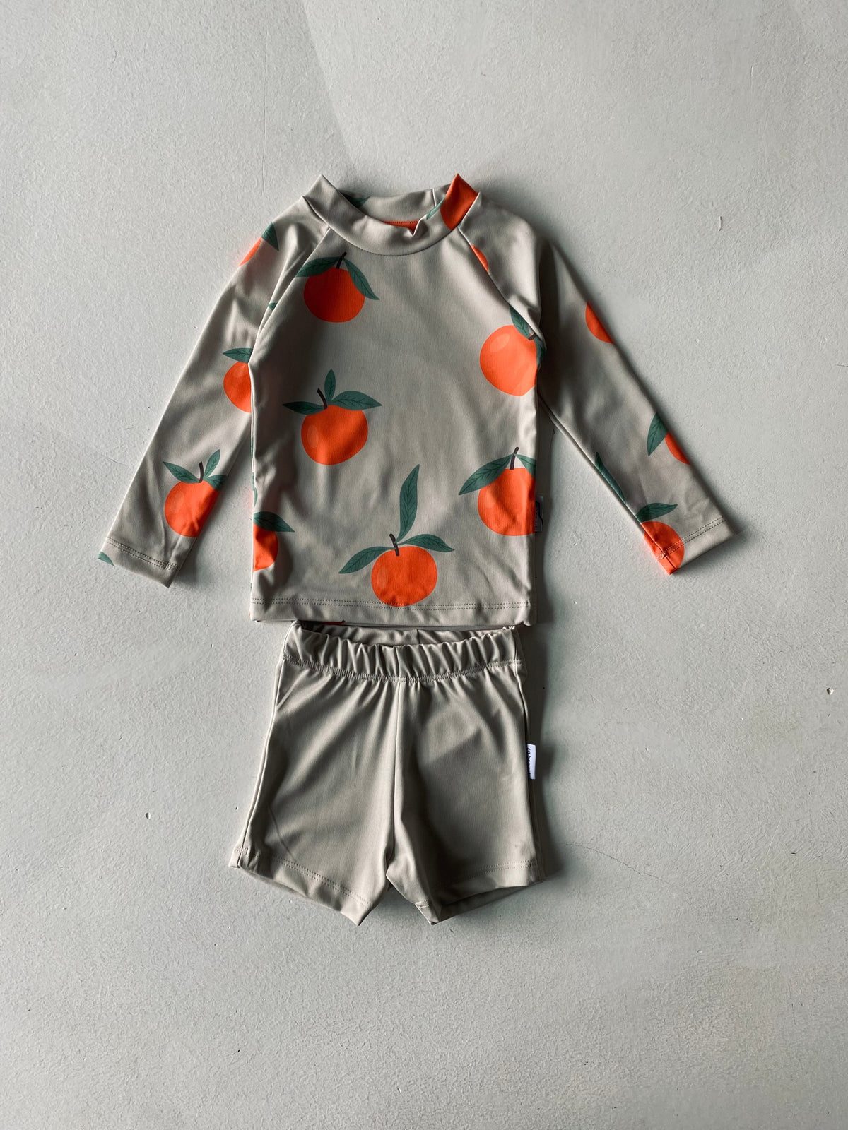 UV Korumalı Bebek Uzun Kollu Tişört ve Şort Mayo | 6 Ay–4 Yaş | RG Brand | RG339 - MANDALİNA