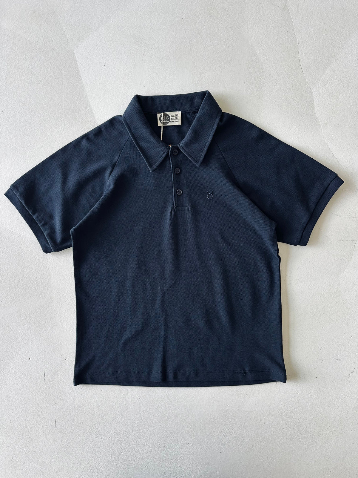 %100 Pamuk Pike Polo Yaka Genç Çocuk Tişörtü | Günlük Rahat | 9-15 Yaş | RG3396 - LACİVERT