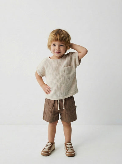 Müslin Bebek Takımı | Premium Gömlek & Pantolon Set | 6 Ay - 3 Yaş | RG364 - FÜME