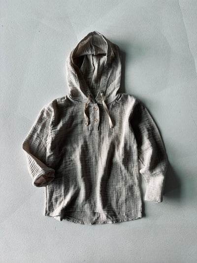 Genç Kız ve Erkek Müslin Kapüşonlu Sweatshirt | 9–15 Yaş | RG Brand | RG3709 - EKRU