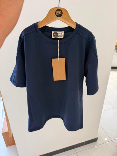 Genç Erkek Çocuk Oversize Basic Tişört | %100 Pamuk | 9–15 Yaş | Rahat Kesim | RG3726 - EKRU