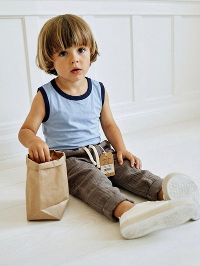 Bebek Atlet | Biyeli | 6 Ay–4 Yaş | %100 Pamuk Yazlık | Beyaz, Mavi & Kahverengi | RG Brand | RG389 - BEYAZ