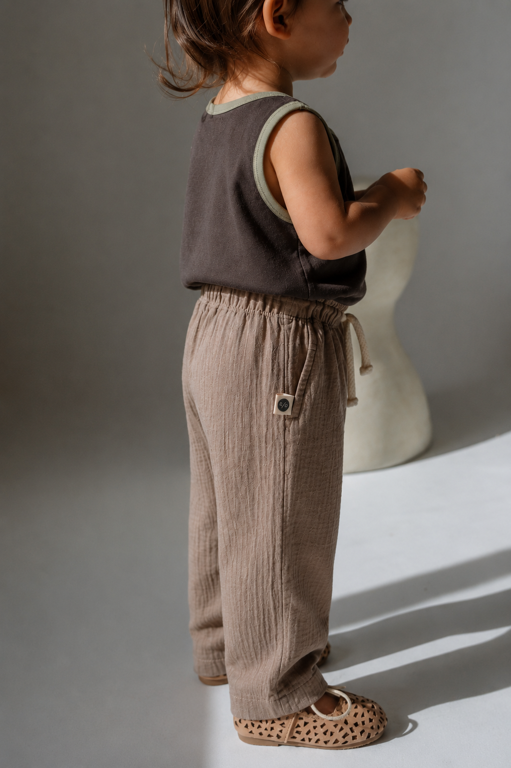 Bebek Balon Pantolon | Çift Cepli, Müslin | 6 Ay–4 Yaş | Kız & Erkek | RG Brand | RG394 - TAŞ