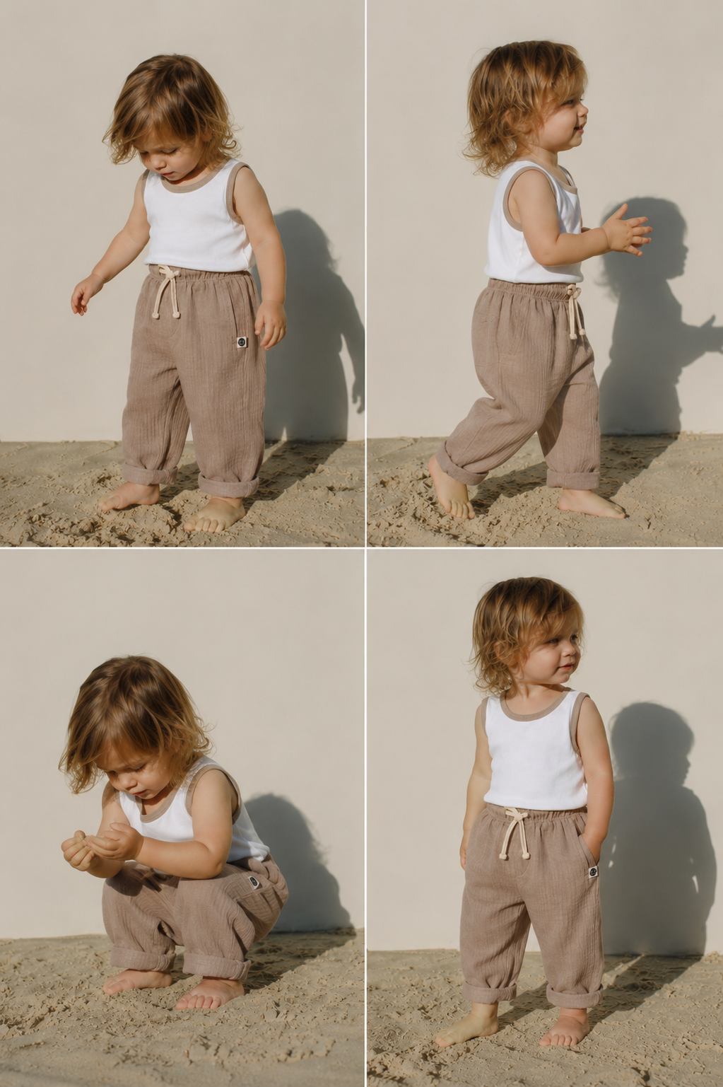 Bebek Balon Pantolon | Çift Cepli, Müslin | 6 Ay–4 Yaş | Kız & Erkek | RG Brand | RG394 - VİZON