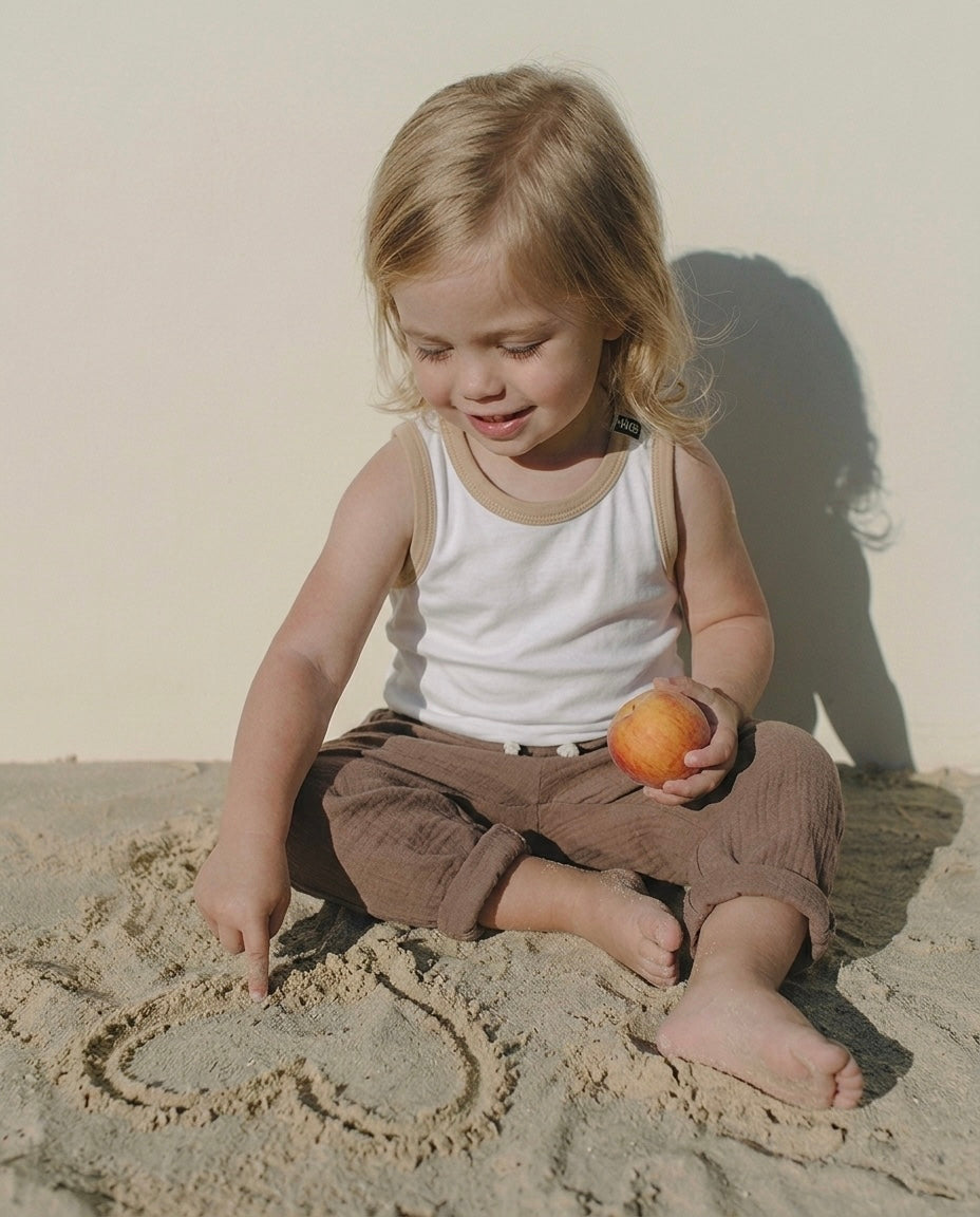 Bebek Balon Pantolon | Çift Cepli, Müslin | 6 Ay–4 Yaş | Kız & Erkek | RG Brand | RG394 - VİZON