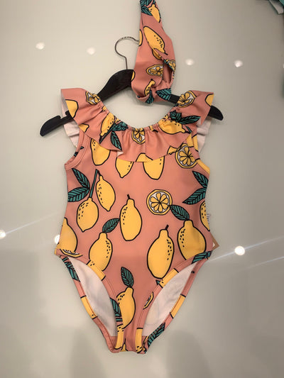 Kız Çocuk Hızlı Kuruyan Ve Tam Likralı Mayo Seti | 3–9 Yaş | RG Brand | RG1468 - PEMBE LİMON