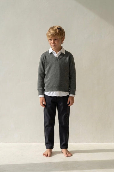 Erkek Çocuk V Yaka Selanik Triko Sweat | 3–9 Yaş | RG Brand | RG1508 - LACİVERT