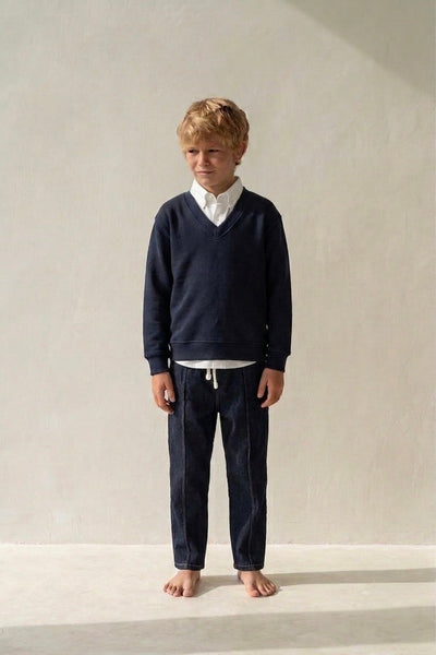 Erkek Çocuk V Yaka Selanik Triko Sweat | 3–9 Yaş | RG Brand | RG1508 - HAKİ