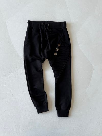Çocuk Unisex Düğme Detaylı Konfor Eşofman| RG Brand | 3–9 Yaş | RG1144 - SİYAH
