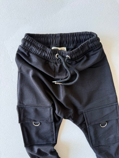 Kids' Basic Trousers with Cargo Pockets and Drawstring Detail | Ages 3-9 | RG Brand | RG1341 - Smoke Grey