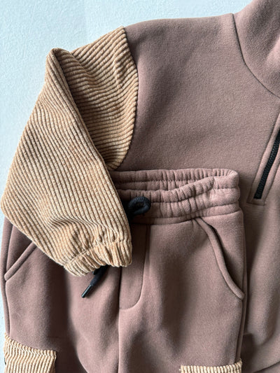 Çocuk Kadife Cep Detaylı Eşofman Takımı | 3–9 Yaş | RG Brand | RG1433 - FUŞYA