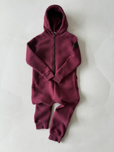 Salopetă unisex de iarnă cu glugă și fermoar pentru copii | 3–9 ani | Marca RG | RG1439 - BORDEAUX