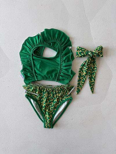 Kız Çocuk 2 Parça Bikini ve Saç Bandı | 3–9 Yaş | RG Brand | RG1467 - MUZ