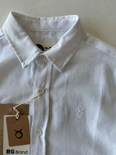 Kids' Long-Sleeve Shirt | 100% Natural Cotton Linen | 3-9 Years | RG1567 - WHITE