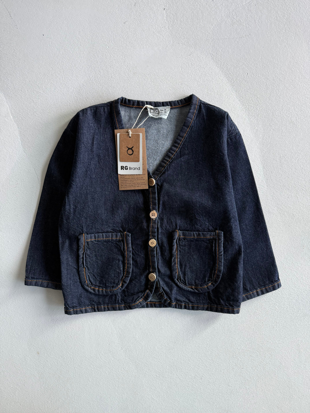 Kız ve Erkek Çocuk Oversize Kot Ceket | 3–9 Yaş | RG Brand | RG1621 - LACİVERT