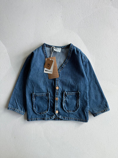 Kız ve Erkek Çocuk Oversize Kot Ceket | 3–9 Yaş | RG Brand | RG1621 - MAVİ