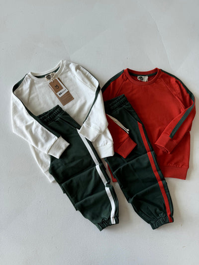Çocuk Alt Üst Takım | Günlük Kullanıma Uygun Eşofman ve Sweatshirt | Rahat Kesim | RG1624 - KİREMİT
