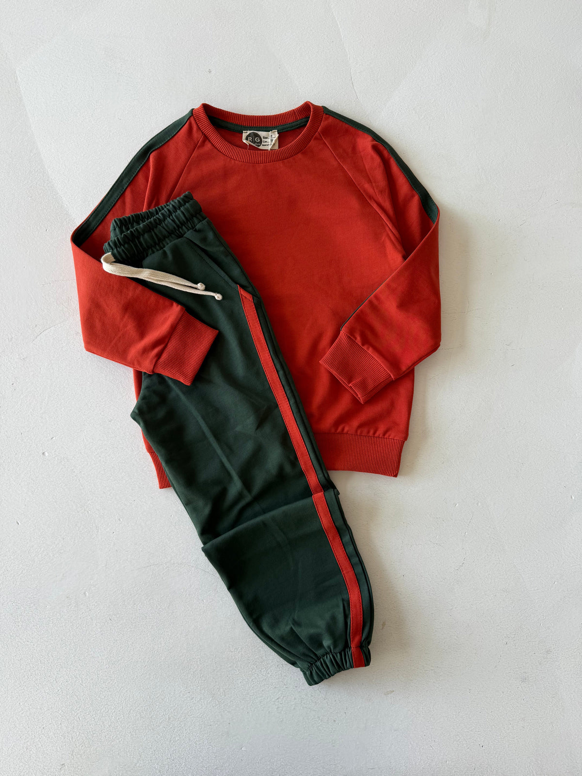 Çocuk Alt Üst Takım | Günlük Kullanıma Uygun Eşofman ve Sweatshirt | Rahat Kesim | RG1624 - KİREMİT