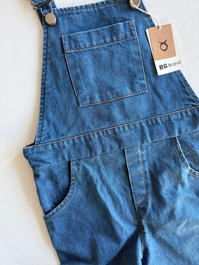 Kız ve Erkek Çocuk Denim Salopet | 3–9 Yaş | Mavi, Lacivert | %100 Pamuk | RG Brand | RG1737 - MAVİ