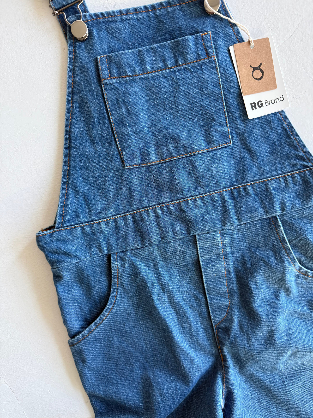 Kız ve Erkek Çocuk Denim Salopet | 3–9 Yaş | Mavi, Lacivert | %100 Pamuk | RG Brand | RG1737 - MAVİ