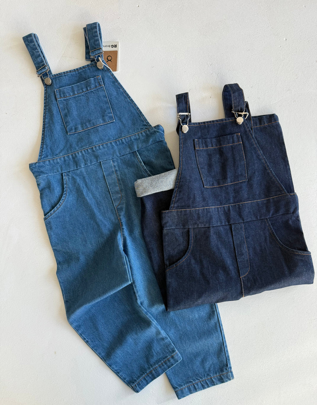 Kız ve Erkek Çocuk Denim Salopet | 3–9 Yaş | Mavi, Lacivert | %100 Pamuk | RG Brand | RG1737 - MAVİ