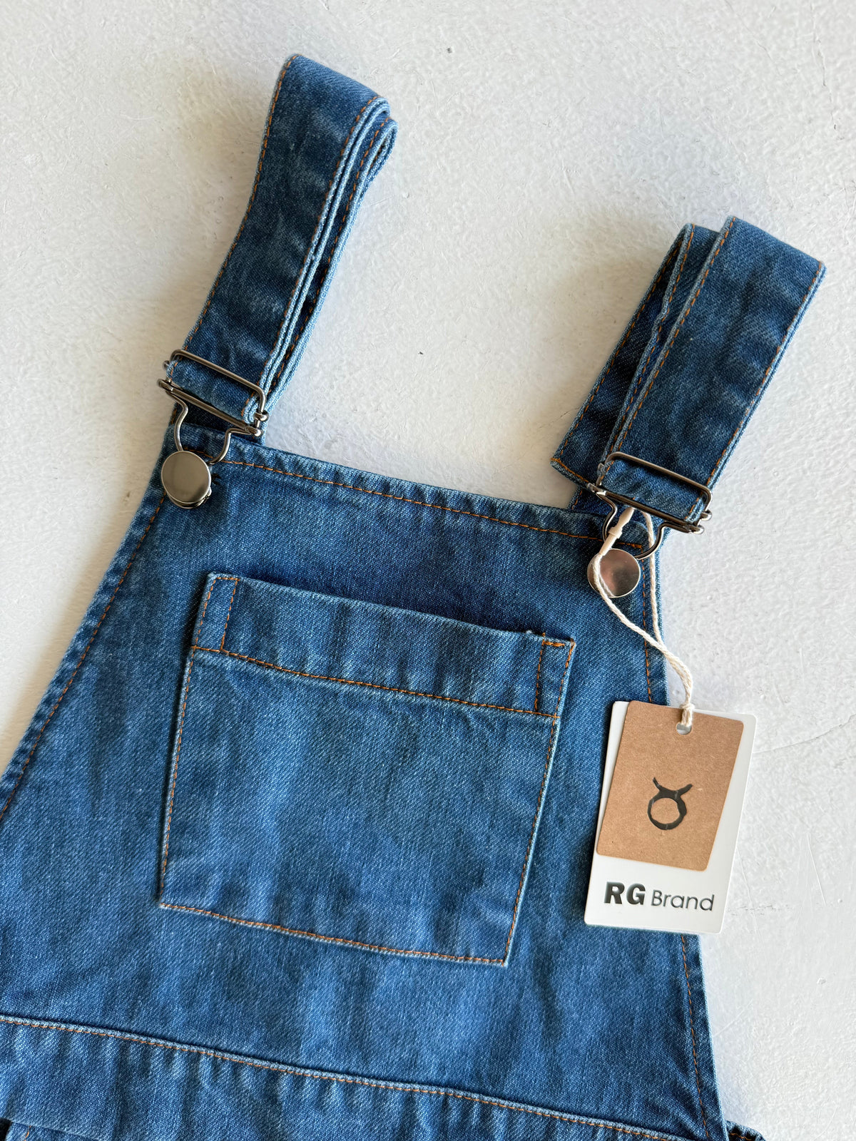 Kız ve Erkek Çocuk Denim Salopet | 3–9 Yaş | Mavi, Lacivert | %100 Pamuk | RG Brand | RG1737 - MAVİ