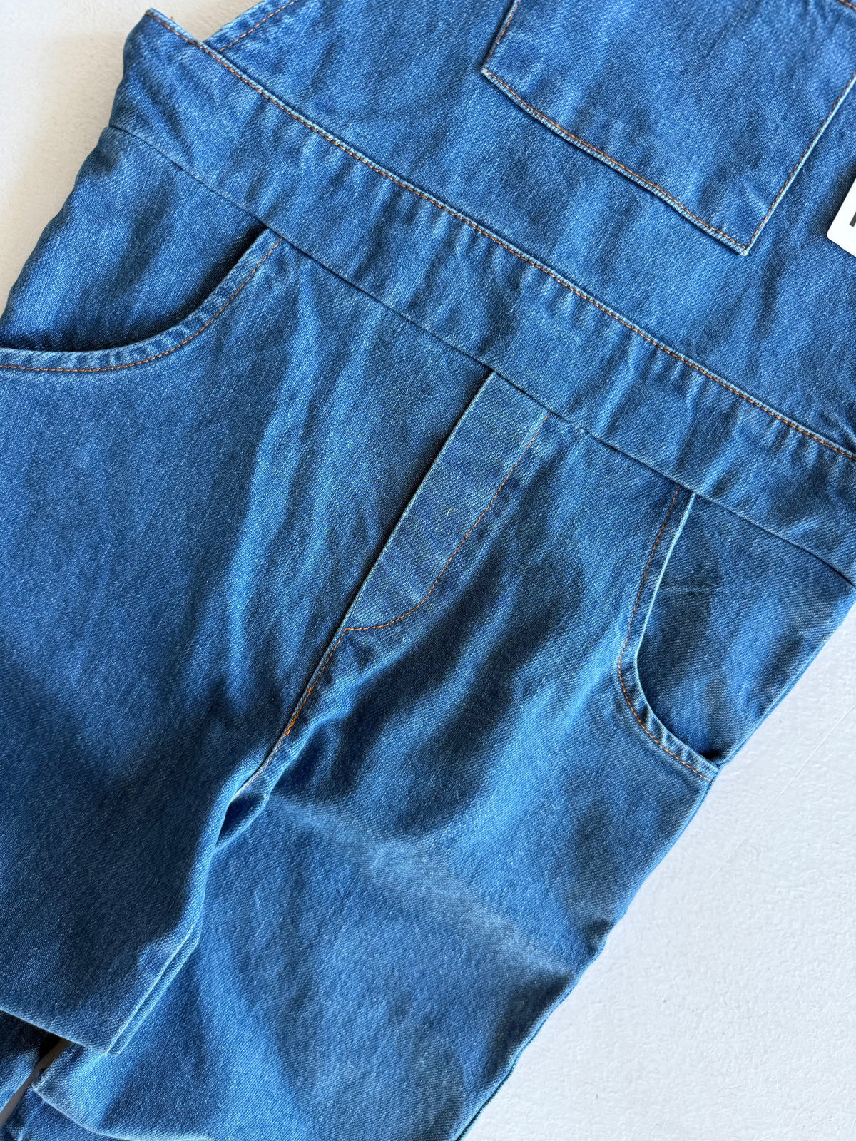 Kız ve Erkek Çocuk Denim Salopet | 3–9 Yaş | Mavi, Lacivert | %100 Pamuk | RG Brand | RG1737 - MAVİ