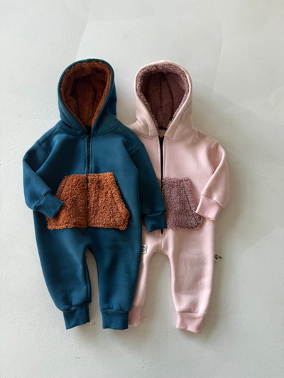 Kapüşonlu ve Fermuarlı 3 İplikli Bebek Tulumu | 6 Ay–4 Yaş | RG Brand | RG261 - LACİVERT