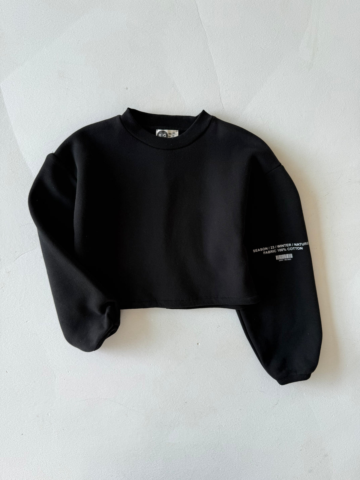 Teen Print Detail Sweatshirt | RG Brand | Ages 9-15 | RG3308 - BLACK