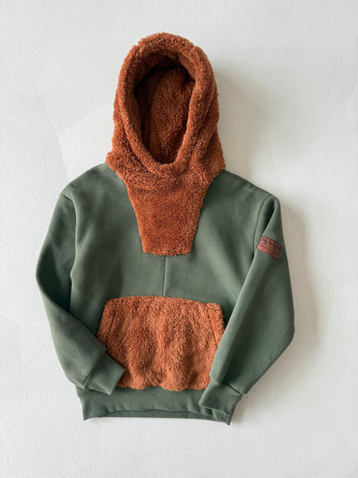 Hanorac unisex cu glugă și buzunar tip cangur pentru tineri | Vârste 9-15 ani | Marca RG | RG3310 - Kaki