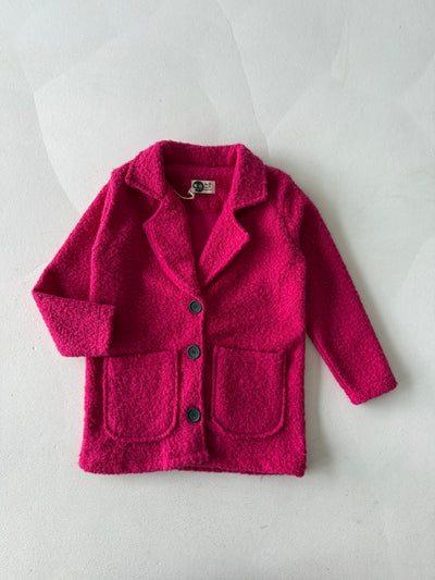 Boys' and Girls' Cashmere Coat | Double Pockets and Button Closure | Ages 9-15 | RG Brand | RG3318 - Fuchsia