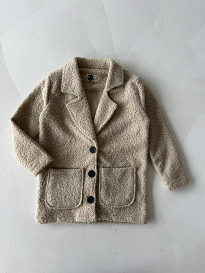 Kız ve Erkek Çocuk Kaşe Mont | Çift Cepli ve Düğmeli | 9–15 Yaş | RG Brand | RG3318 - FUŞYA