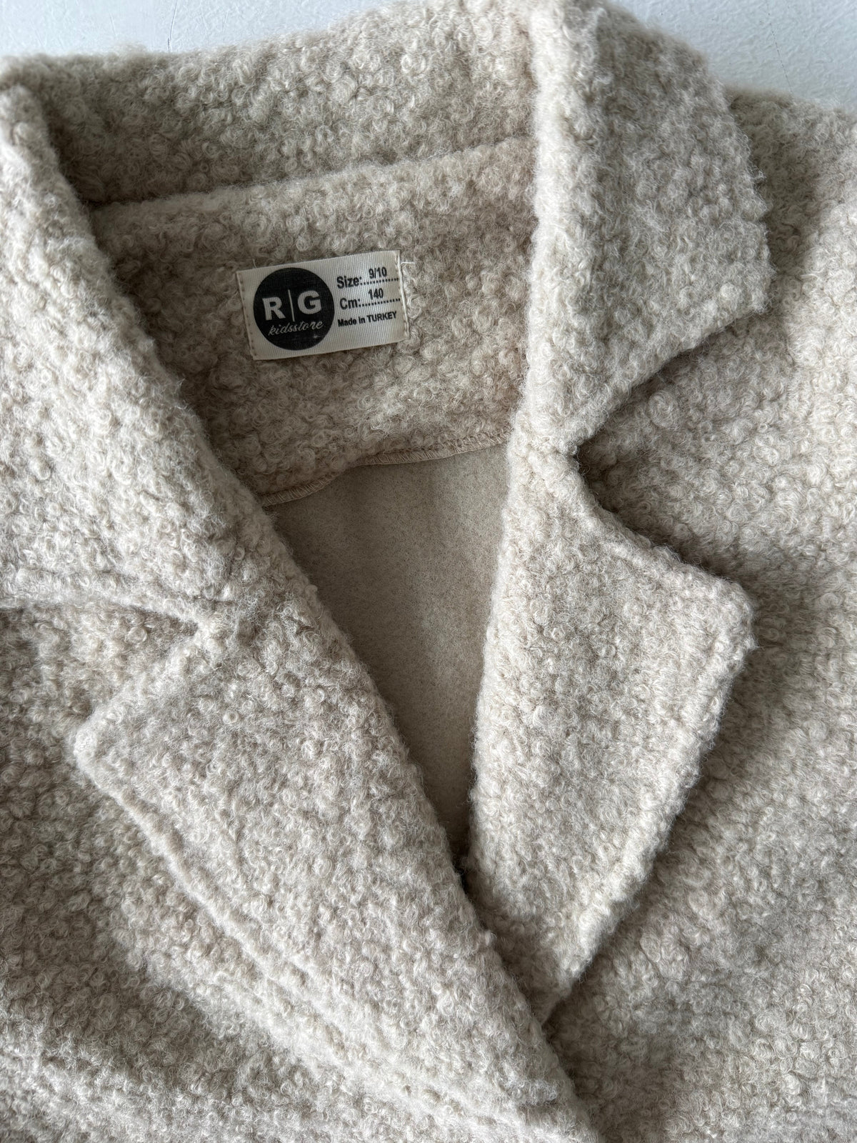 Kız ve Erkek Çocuk Kaşe Mont | Çift Cepli ve Düğmeli | 9–15 Yaş | RG Brand | RG3318 - FUŞYA