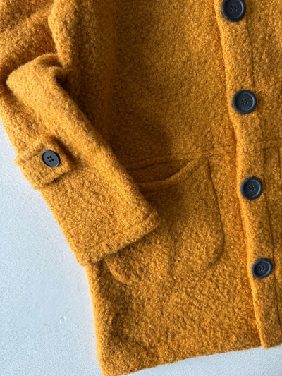 Kız ve Erkek Çocuk Kaşe Mont | Cepli ve Düğmeli | 9–15 Yaş | RG Brand | RG3319 - HARDAL