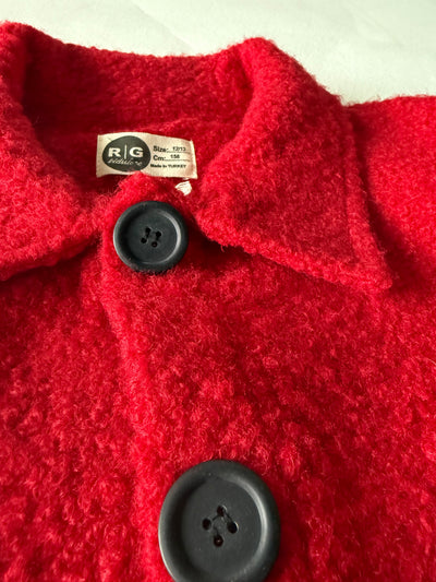 Kız ve Erkek Çocuk Kaşe Mont | Cepli ve Düğmeli | 9–15 Yaş | RG Brand | RG3319 - HARDAL