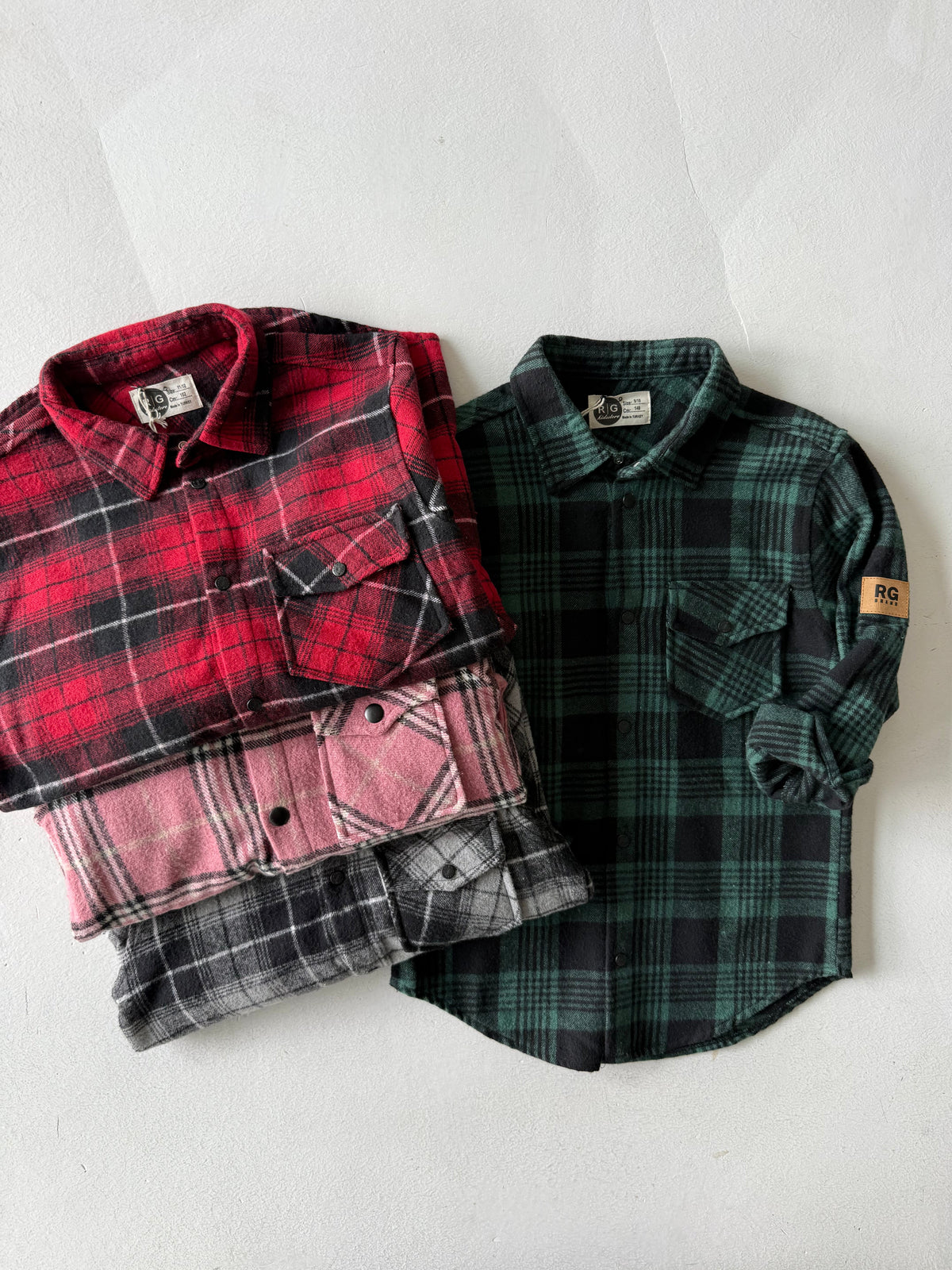Genç Çıtçıtlı Cepli Oduncu Gömleği | 9–15 Yaş | RG Brand | RG3351 - GRİ