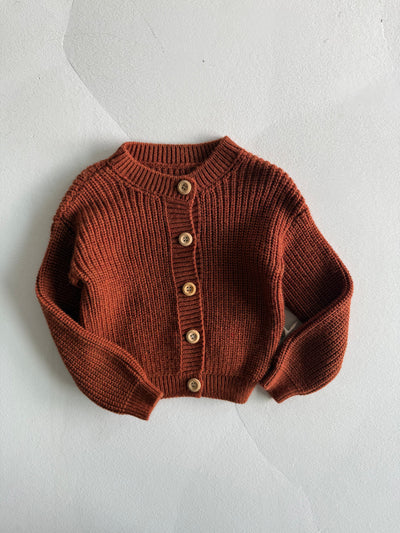 Kız ve Erkek Bebek Triko Hırka | 6 Ay–3 Yaş | RG Brand | RG344 - KİREMİT