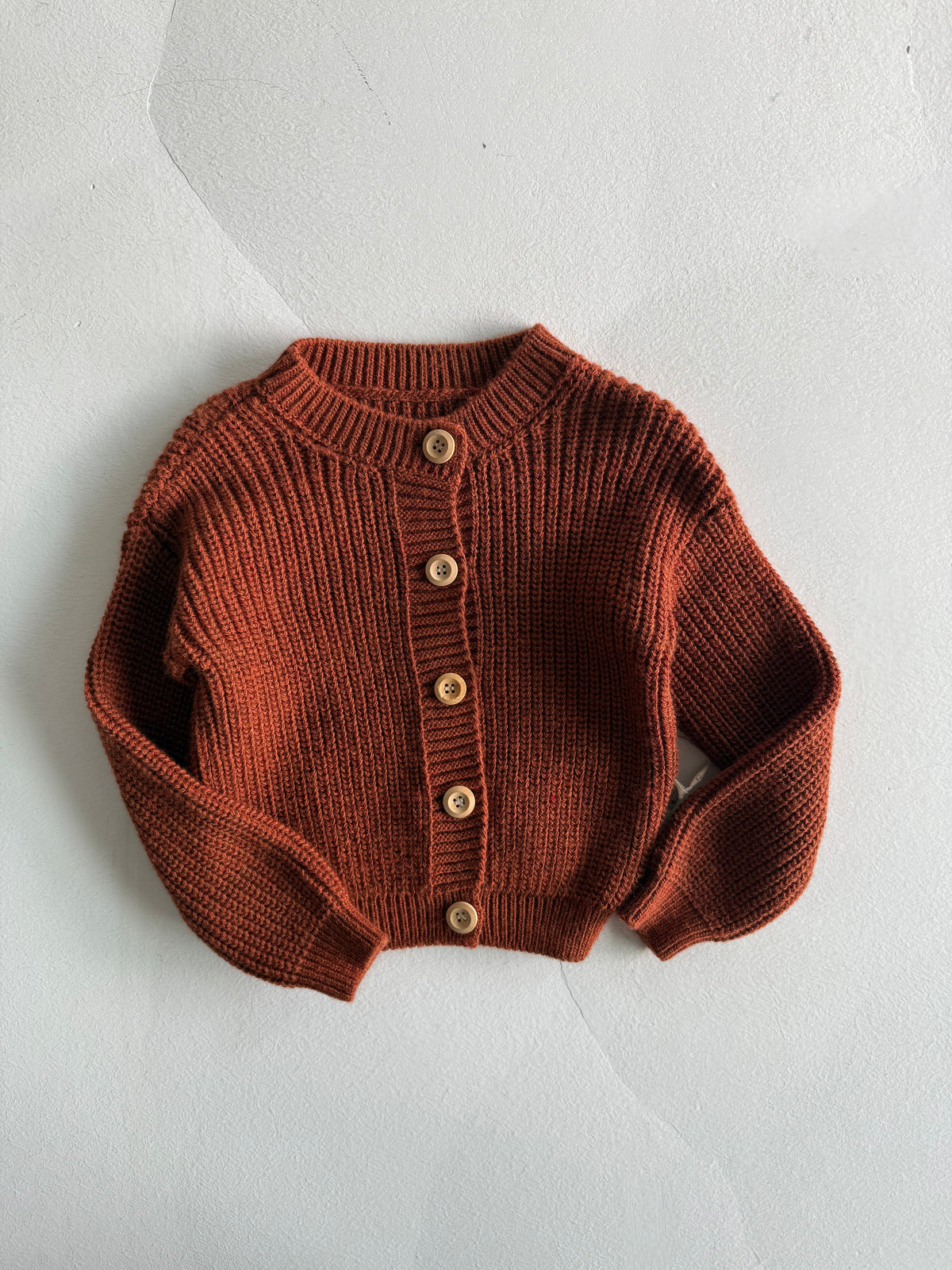 Kız ve Erkek Bebek Triko Hırka | 6 Ay–3 Yaş | RG Brand | RG344 - KİREMİT