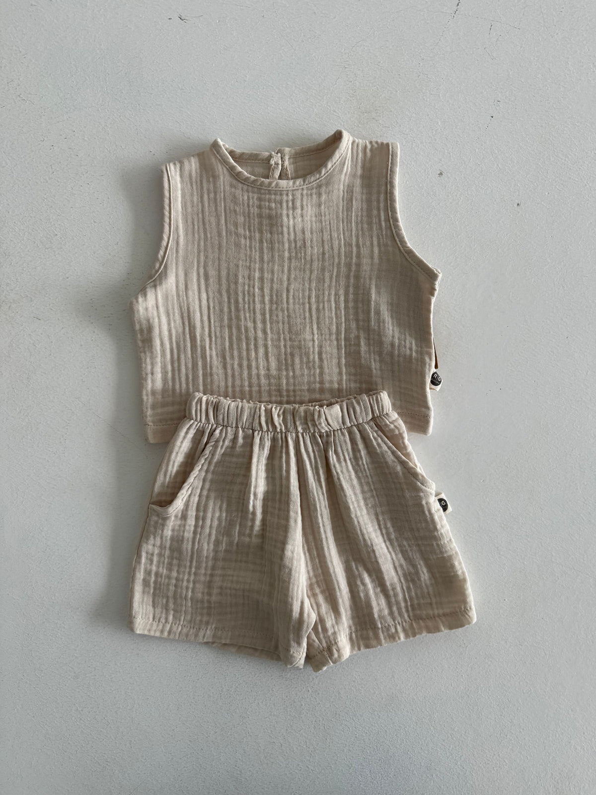 Müslin Bebek Şortlu Takım | 6 Ay–3 Yaş | RG Brand | RG367 - KAHVERENGİ