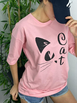 Cat T-Shirt - Pudra
