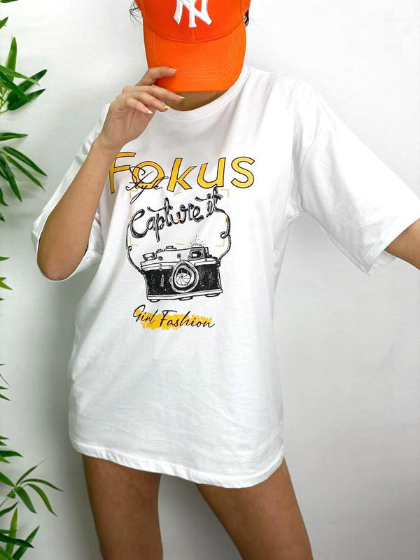 Tricou Focus - Alb