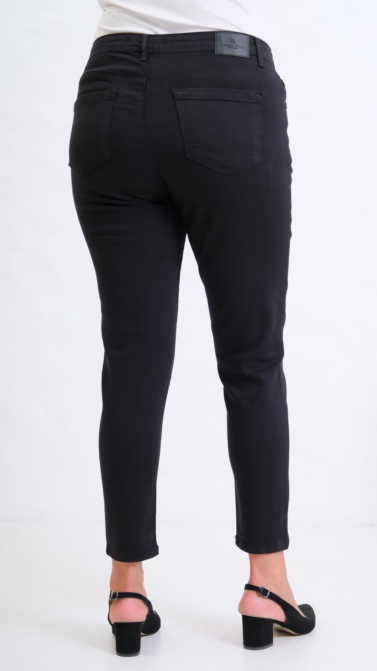 Yüksek Bel Battal Kesim Dar Paça Black Jean Pantolon
