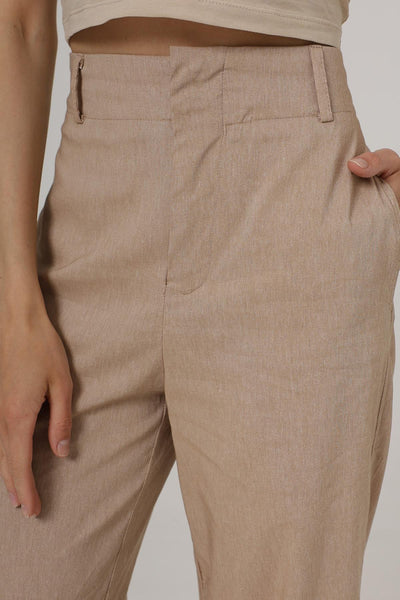 Pantaloni Picior Dublu - Bej