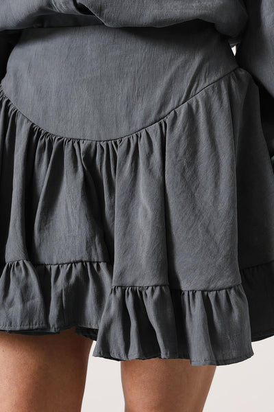 FUSTĂ MINI CU CORSET - Gri