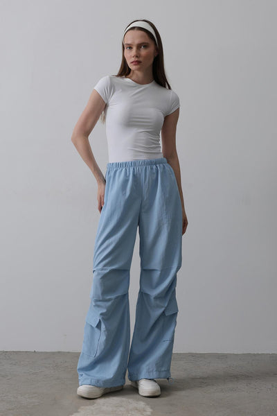 Pantaloni Cargo Parașută - Albastru