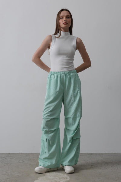 Pantaloni Cargo Parașută - Mentă